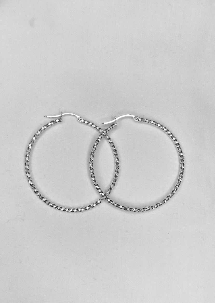 Diamond Cut Hoop Earrings - Giselle's Collection