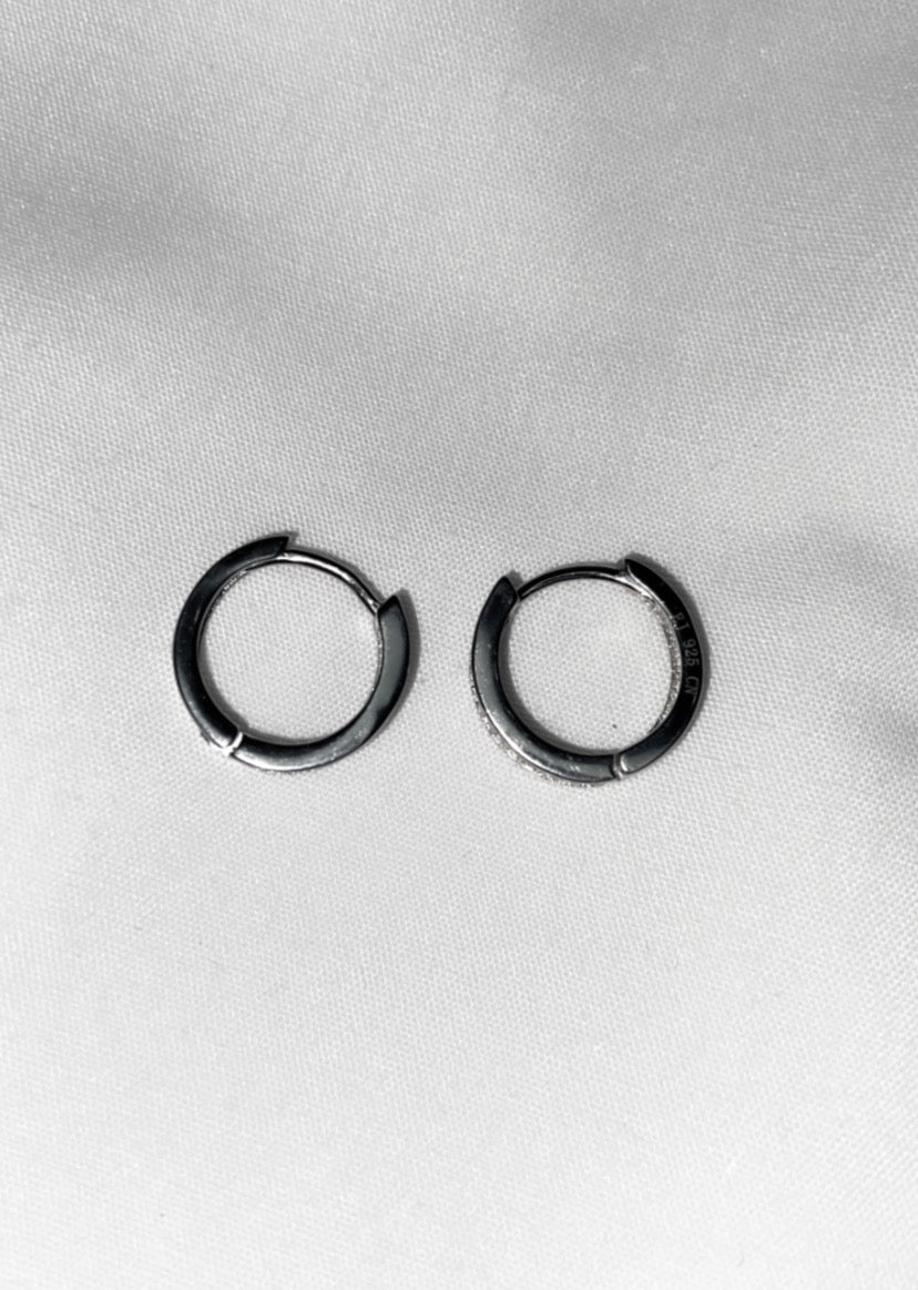 Tripple Row Diamond Huggie Earrings - Giselle's Collection