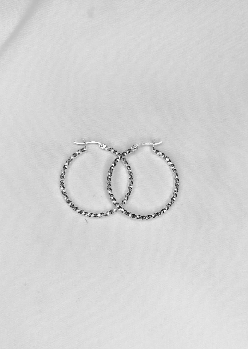Diamond Cut Hoop Earrings - Giselle's Collection