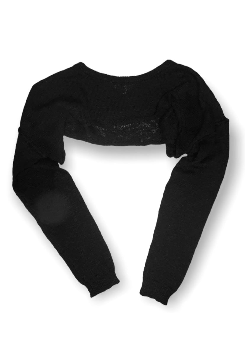 BLACK KNIT BOLERO - DIVINEMADE